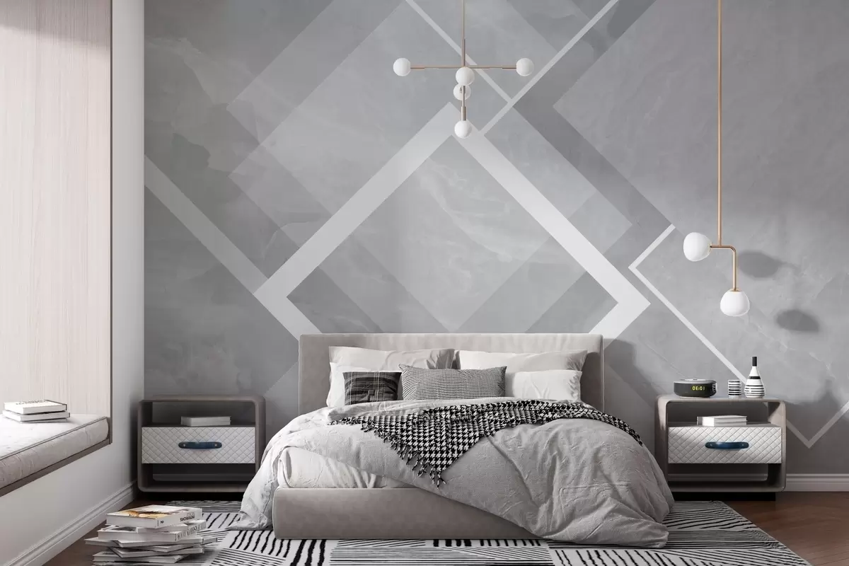 fotószőnyeg Geometria szürke tónusokban w02062v4