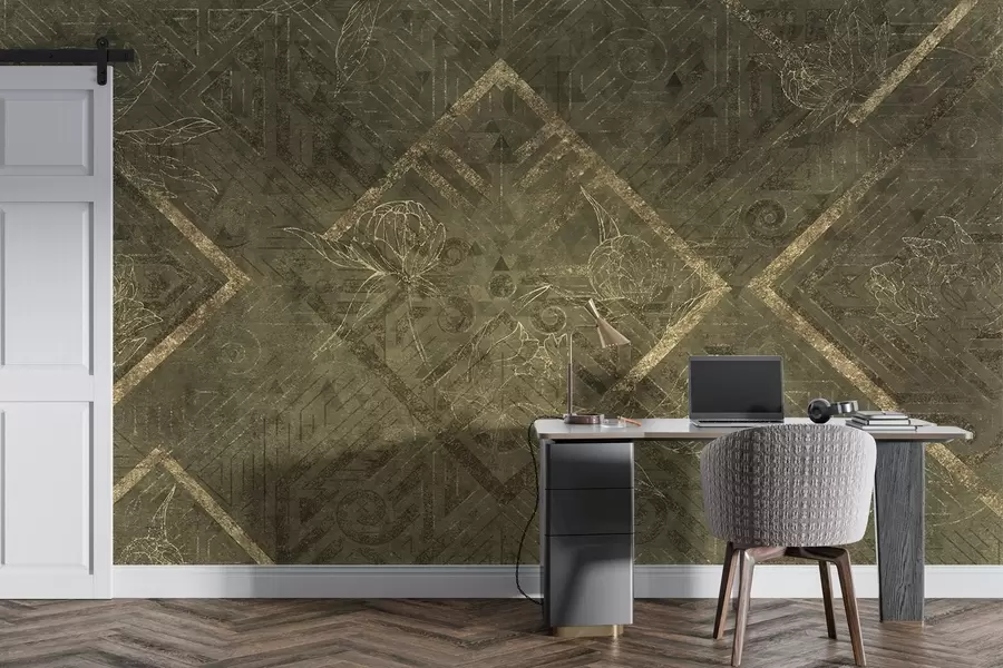 fotószőnyeg Grunge textúra virágos mintákkal w02079v1