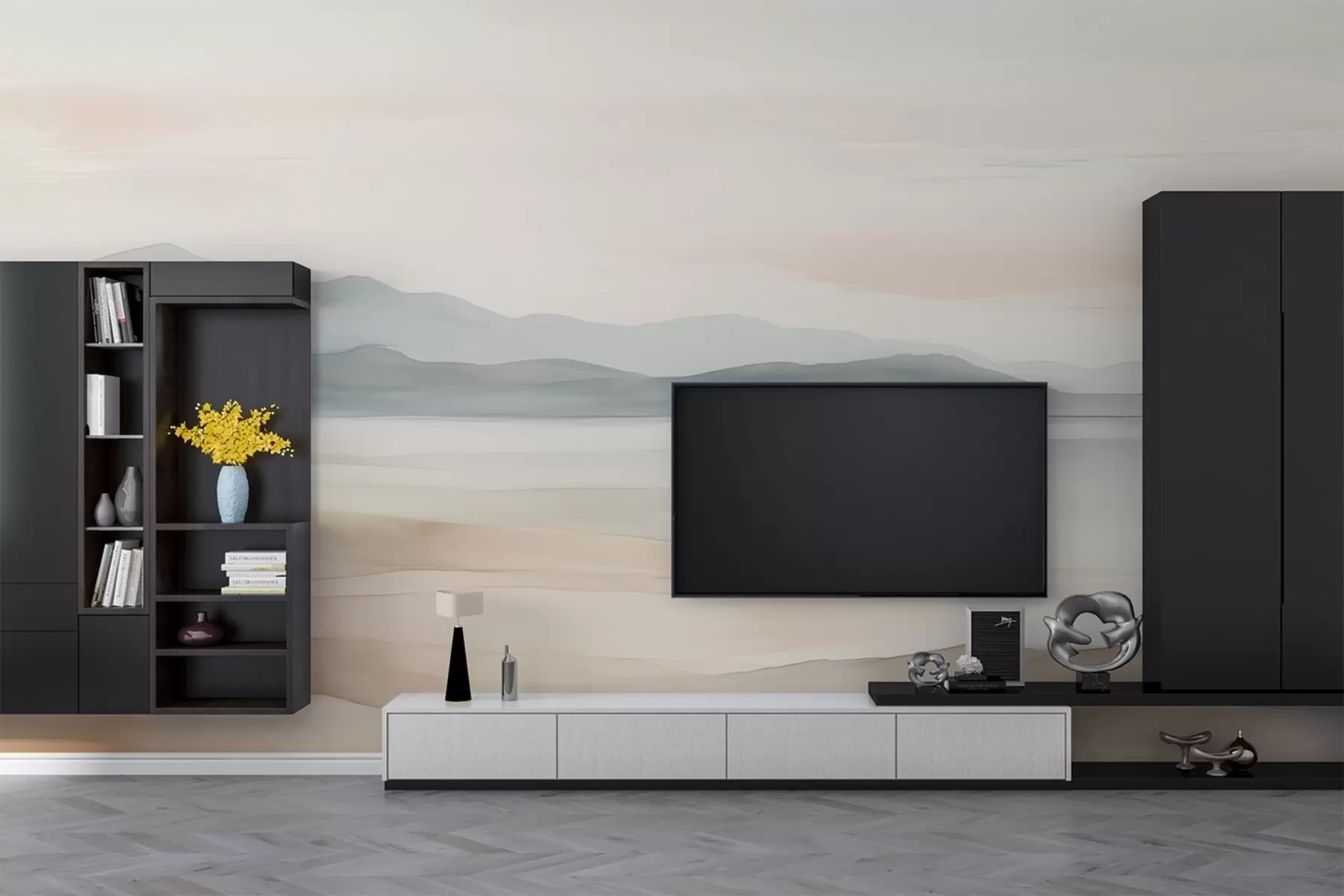 fotószőnyeg Festett akvarell tájkép w02117