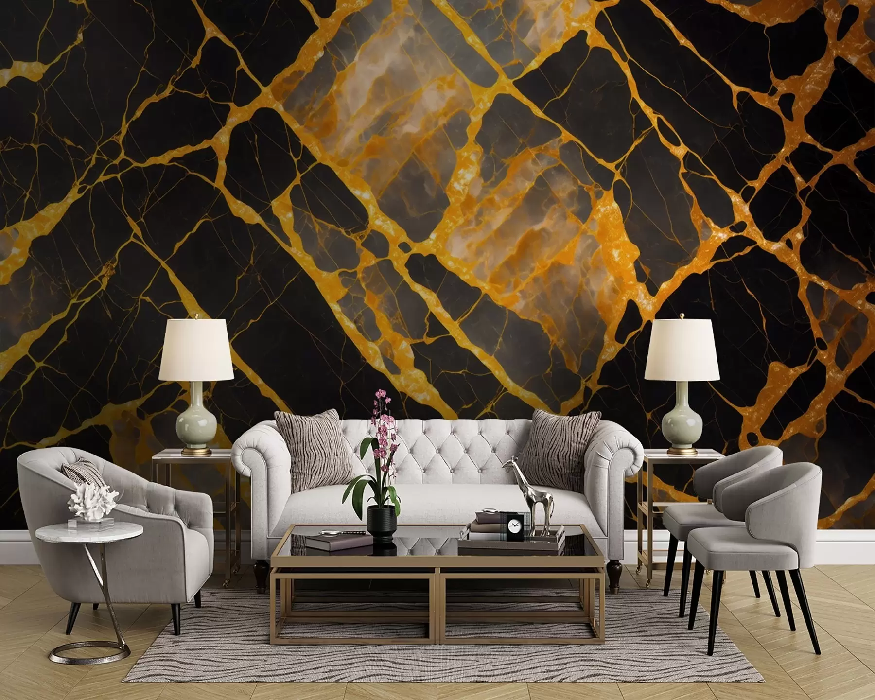 fotószőnyeg A fekete és a narancssárga feltűnő kontrasztja u94111