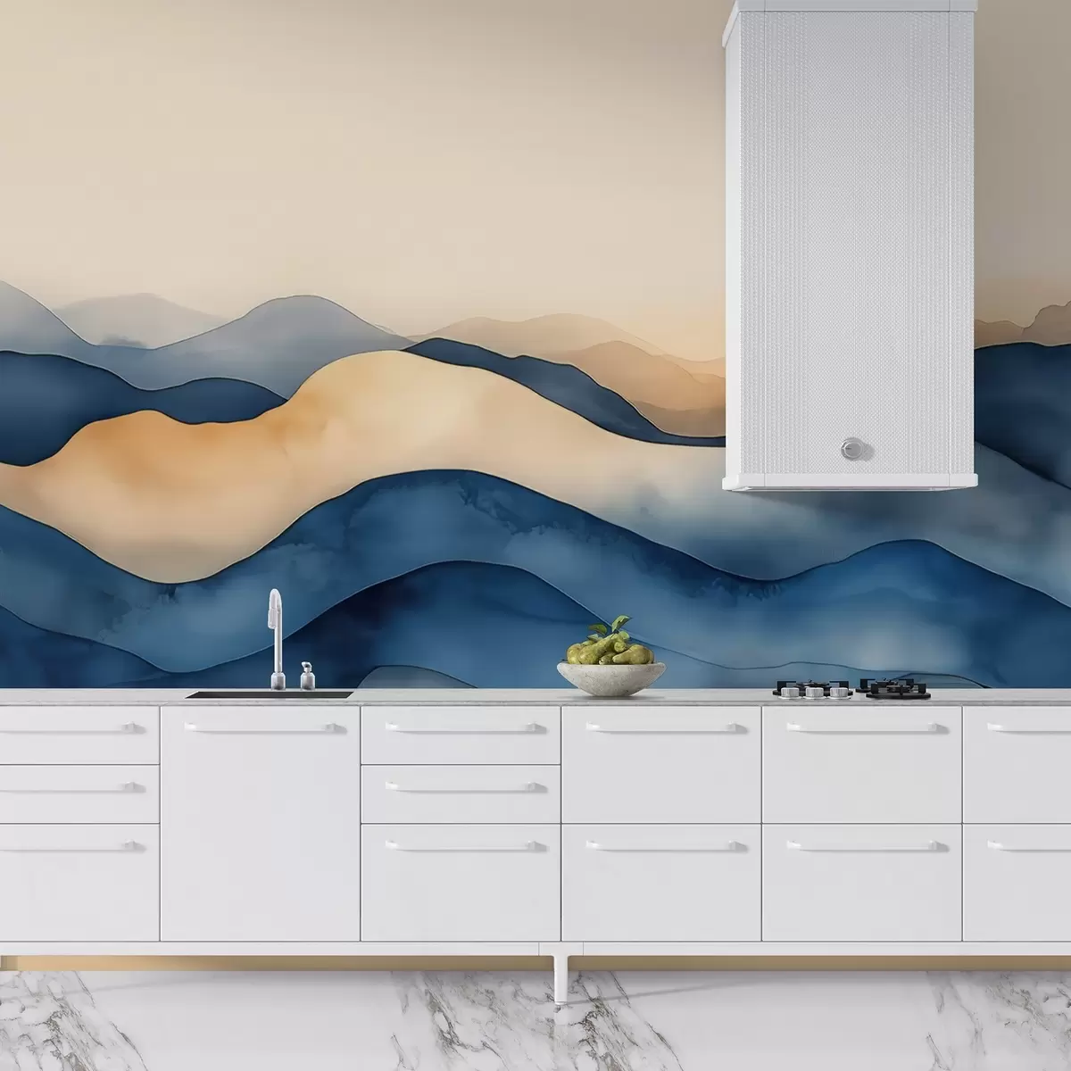 Fotószőnyeg Hegyekre emlékeztető absztrakt kék-bézs hullámok w02196 - Uwalls.hu fotószőnyeg Hegyekre emlékeztető absztrakt kék-bézs hullámok w02196