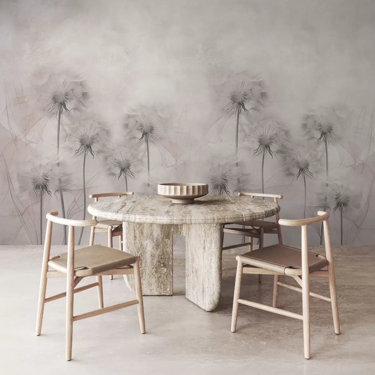 fotószőnyeg Pitypangok világos bézs háttéren w01895