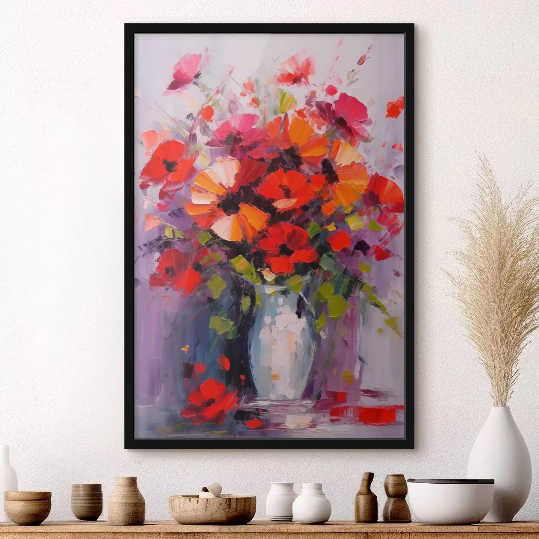 fotószőnyeg Csokor vörös pipacs f41666