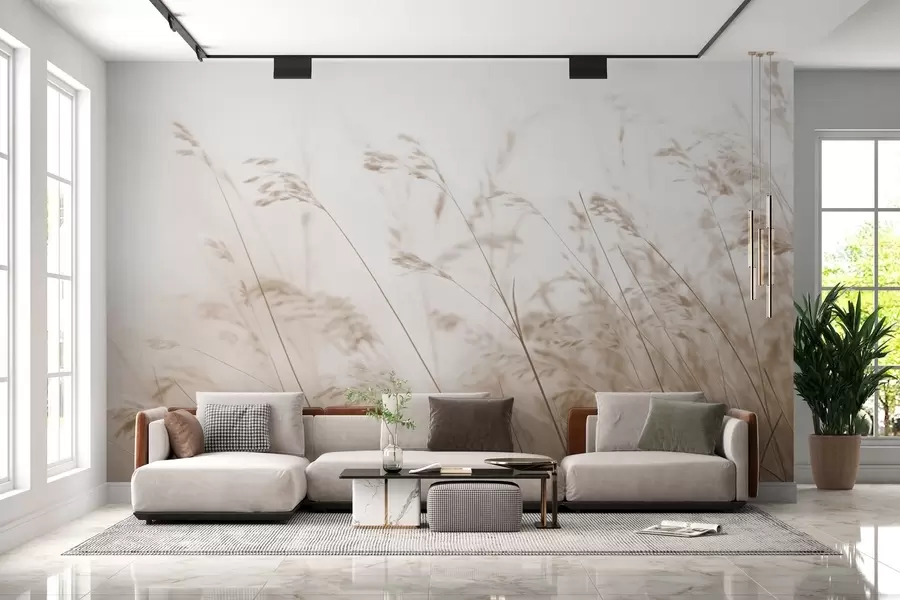 fotószőnyeg Mezei füvek ködös hajnalban w02250