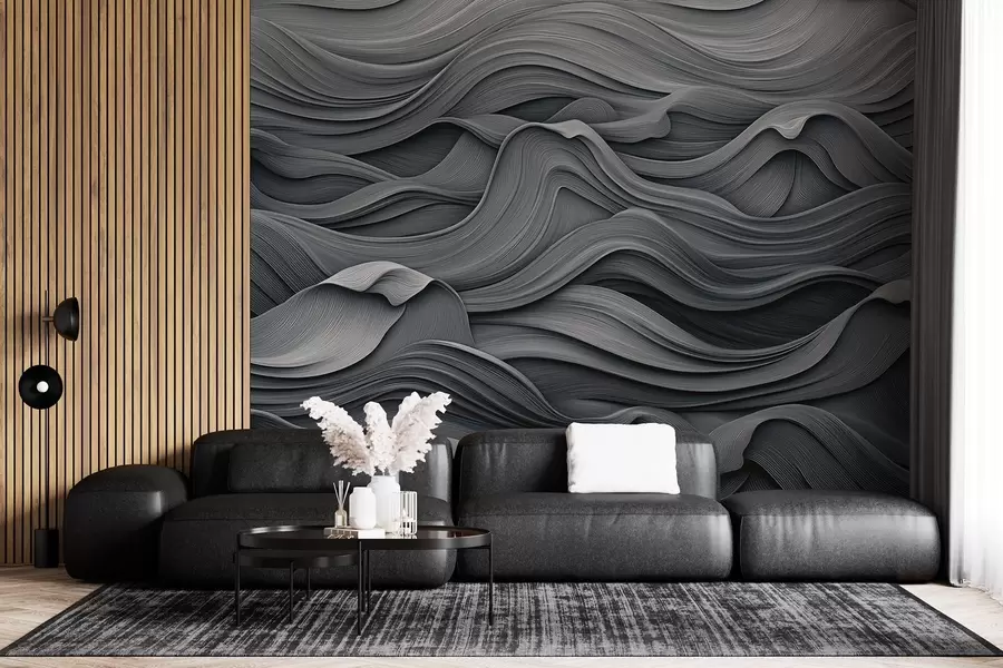 fotószőnyeg Sötét szürke hullámok w02311v1