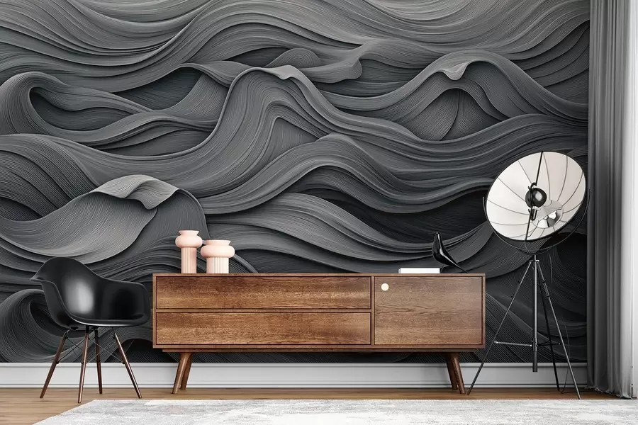 fotószőnyeg Sötét szürke hullámok w02311v1