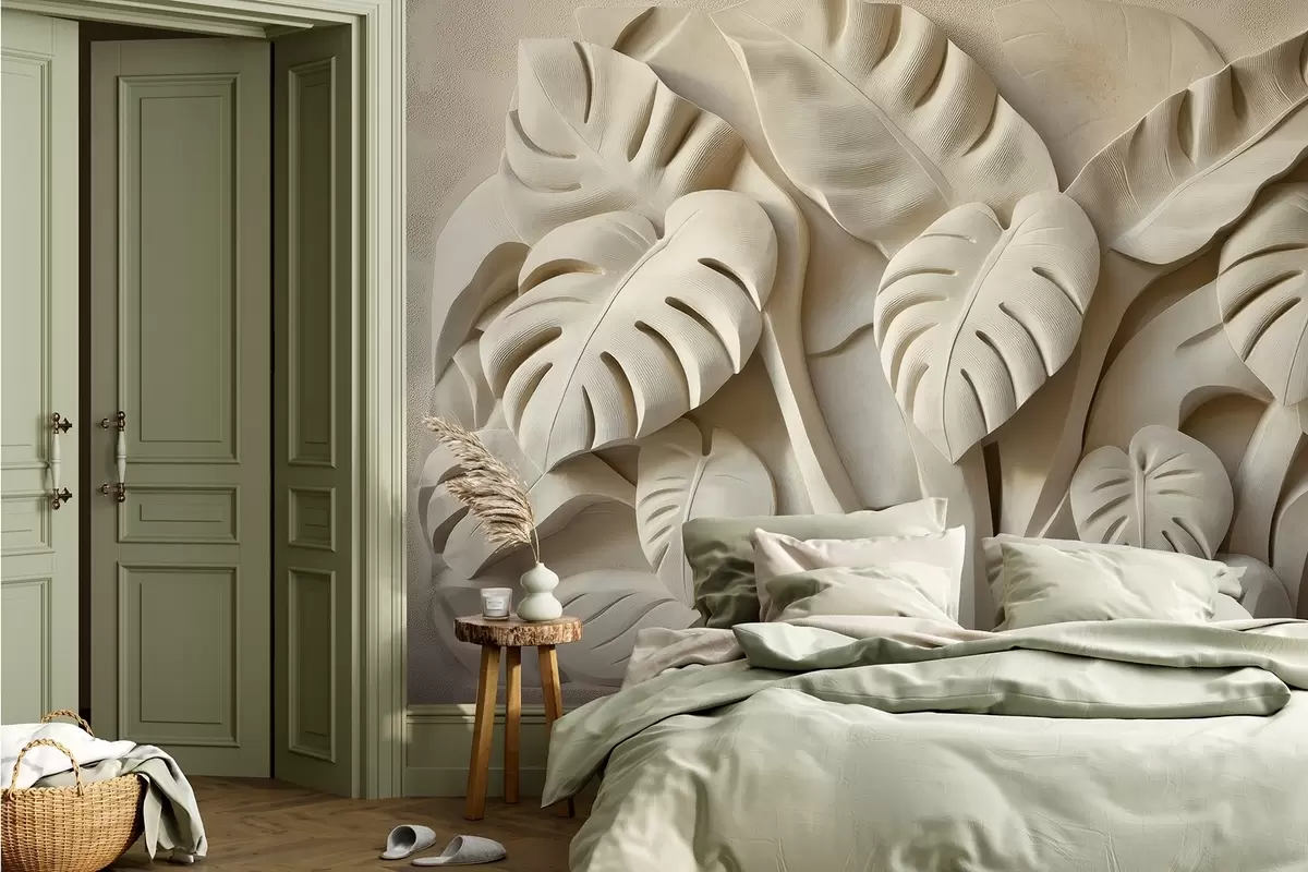 fotószőnyeg Nagy monstera levelek bazreliefje w02312