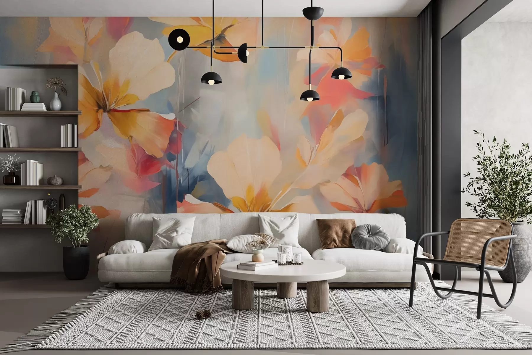 fotószőnyeg Absztrakt virágok utánzás festmény w02327