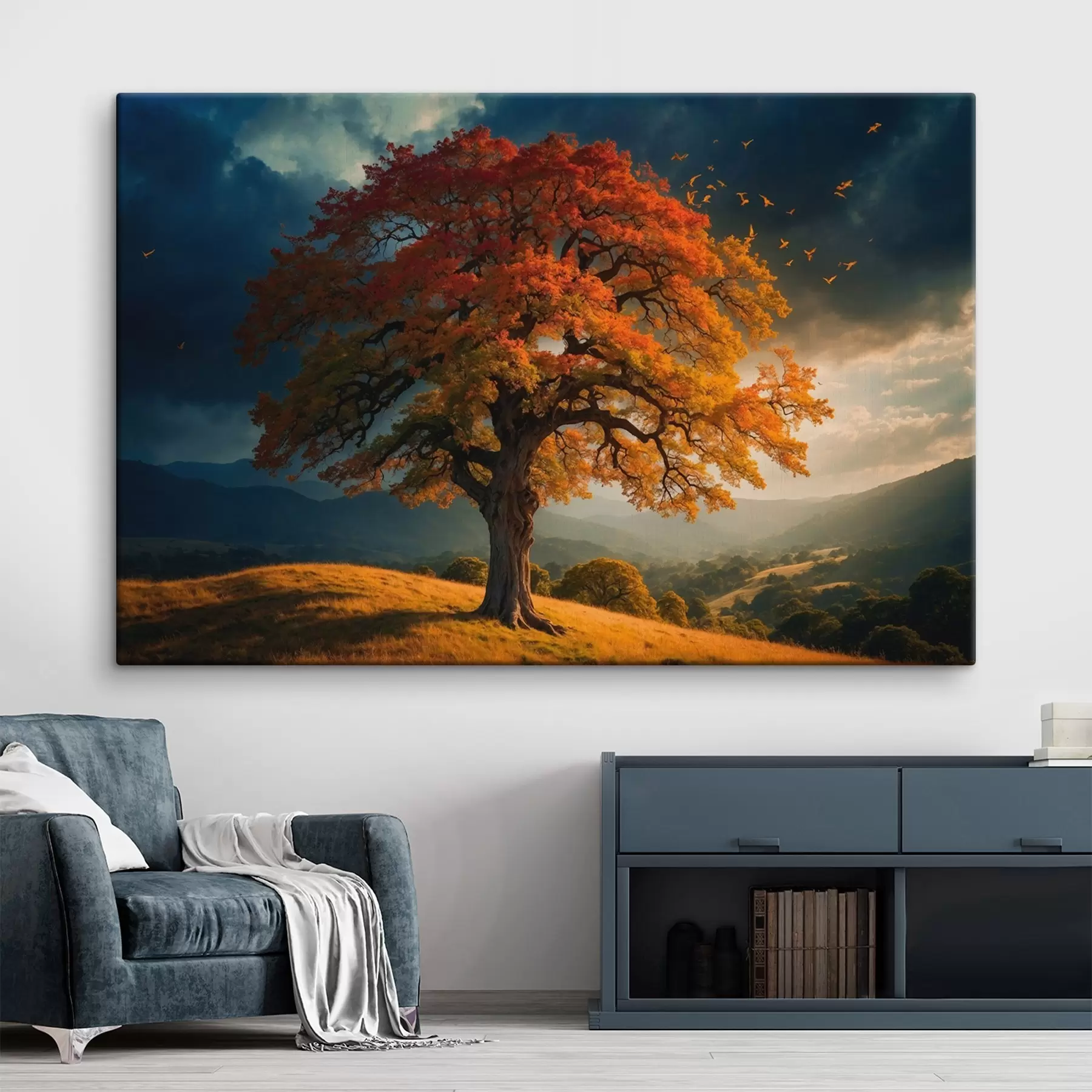 fotótapéta Fa egy domb tetején s41586