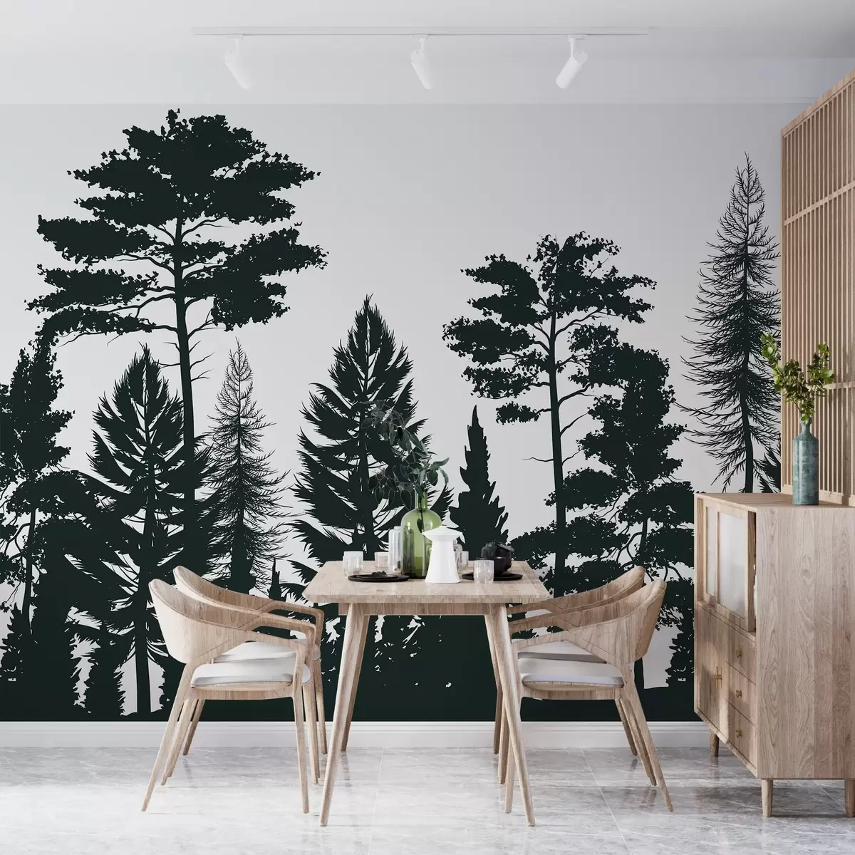 fotószőnyeg Fák sötétzöld motívummal w02361