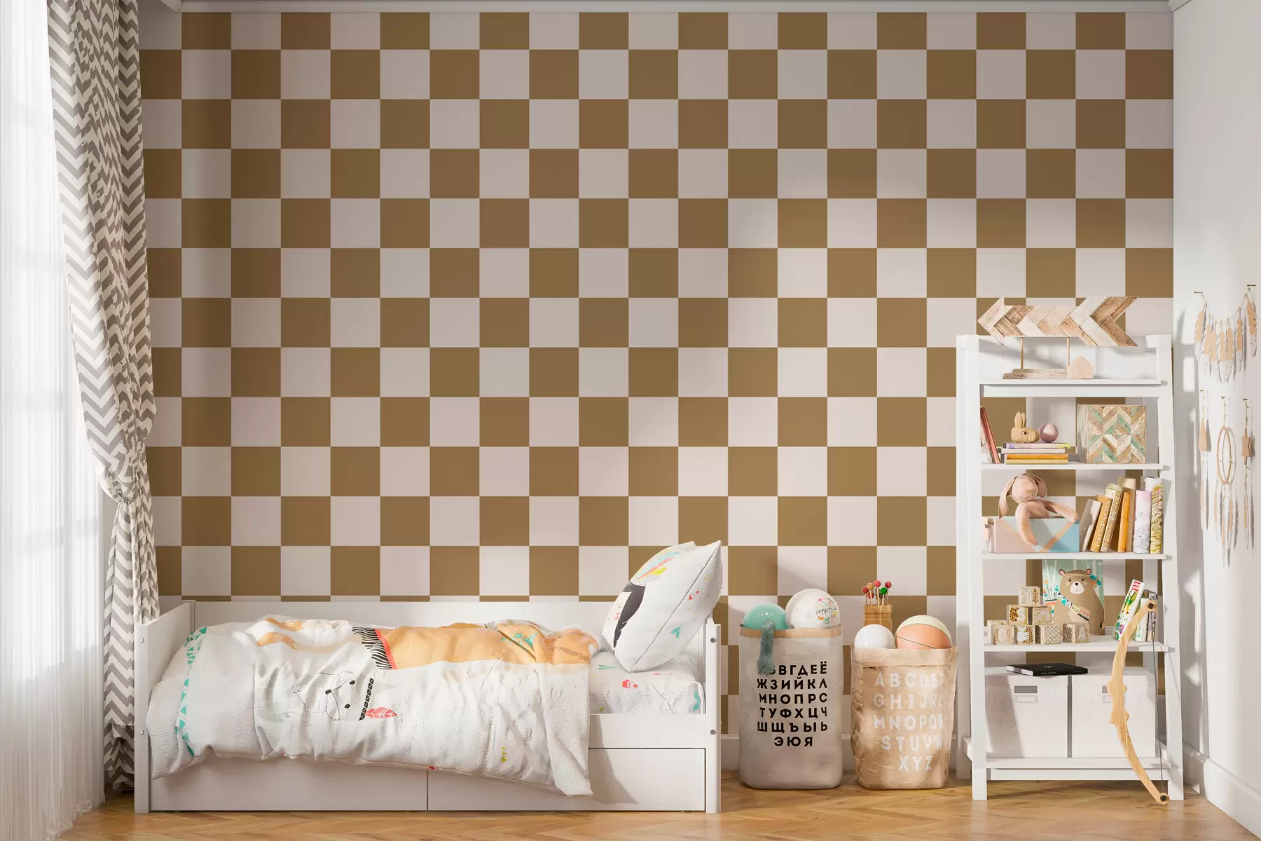 fotószőnyeg Geometrikus tapéta barna színben w01922v3