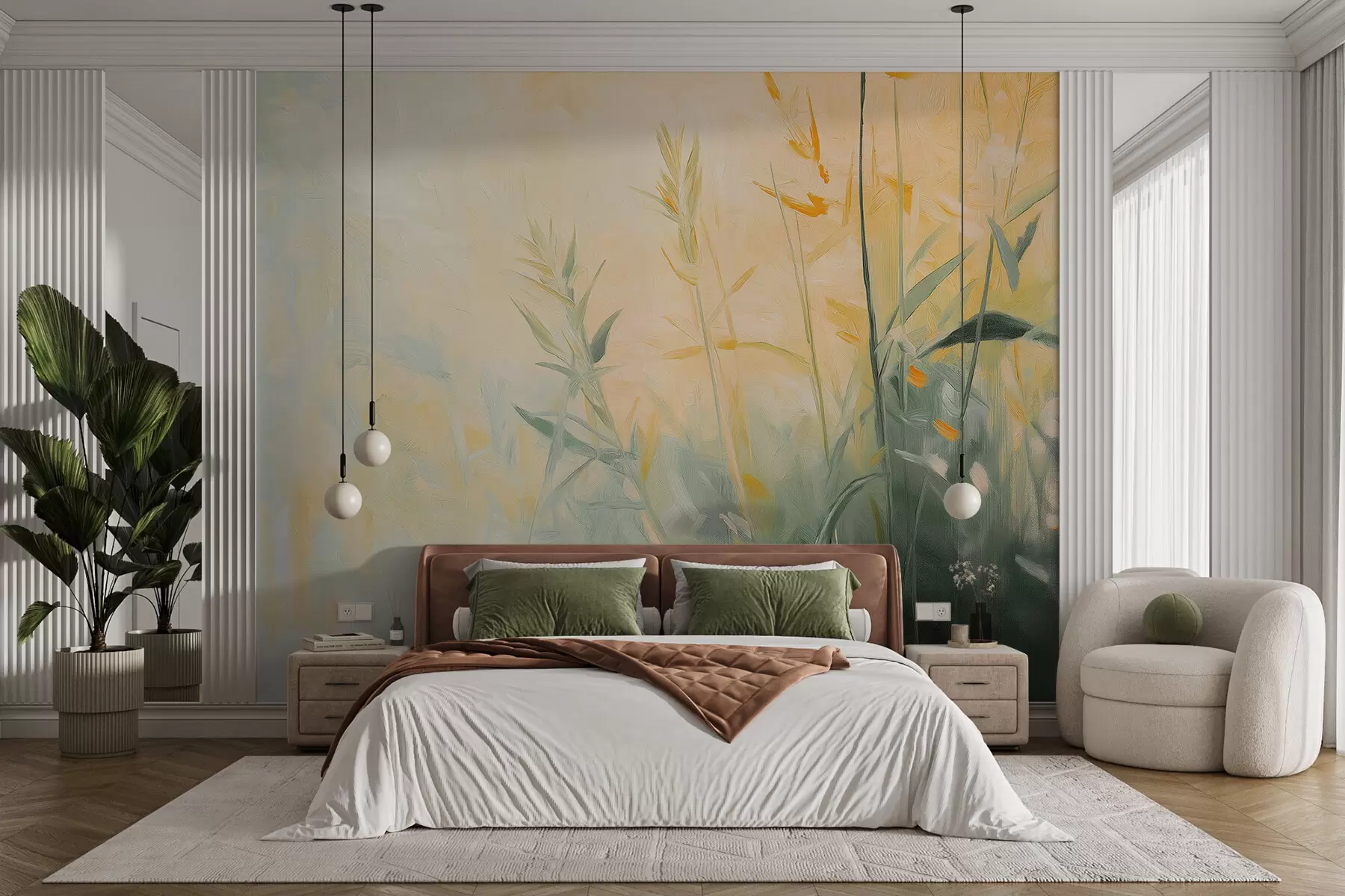 fotószőnyeg Absztrakt nádszál az akrilfestészet stílusában w08457