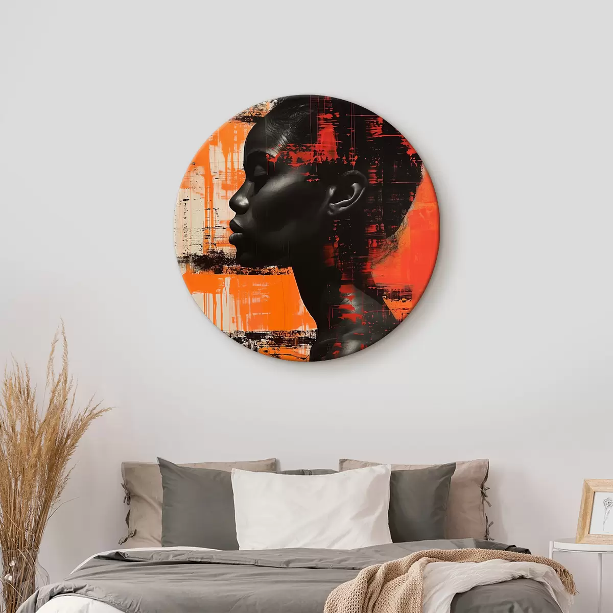 Kerek festmények Afro nő r40204