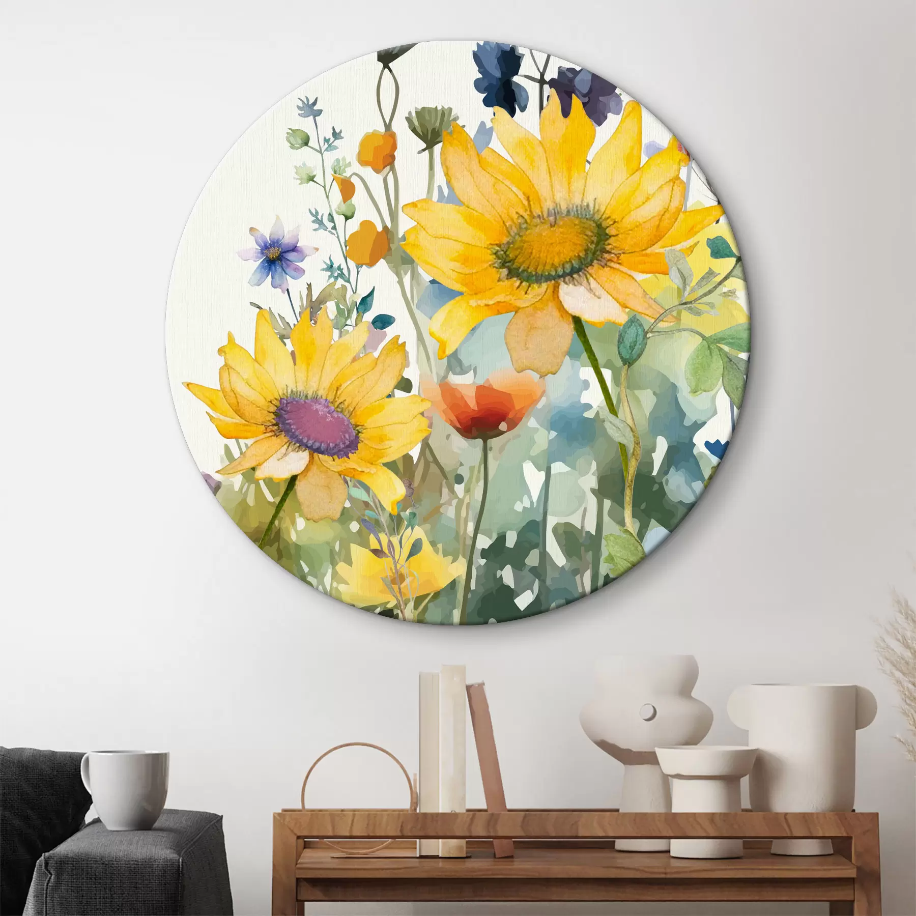 fotótapéta Színes akvarell vadvirágok r39338