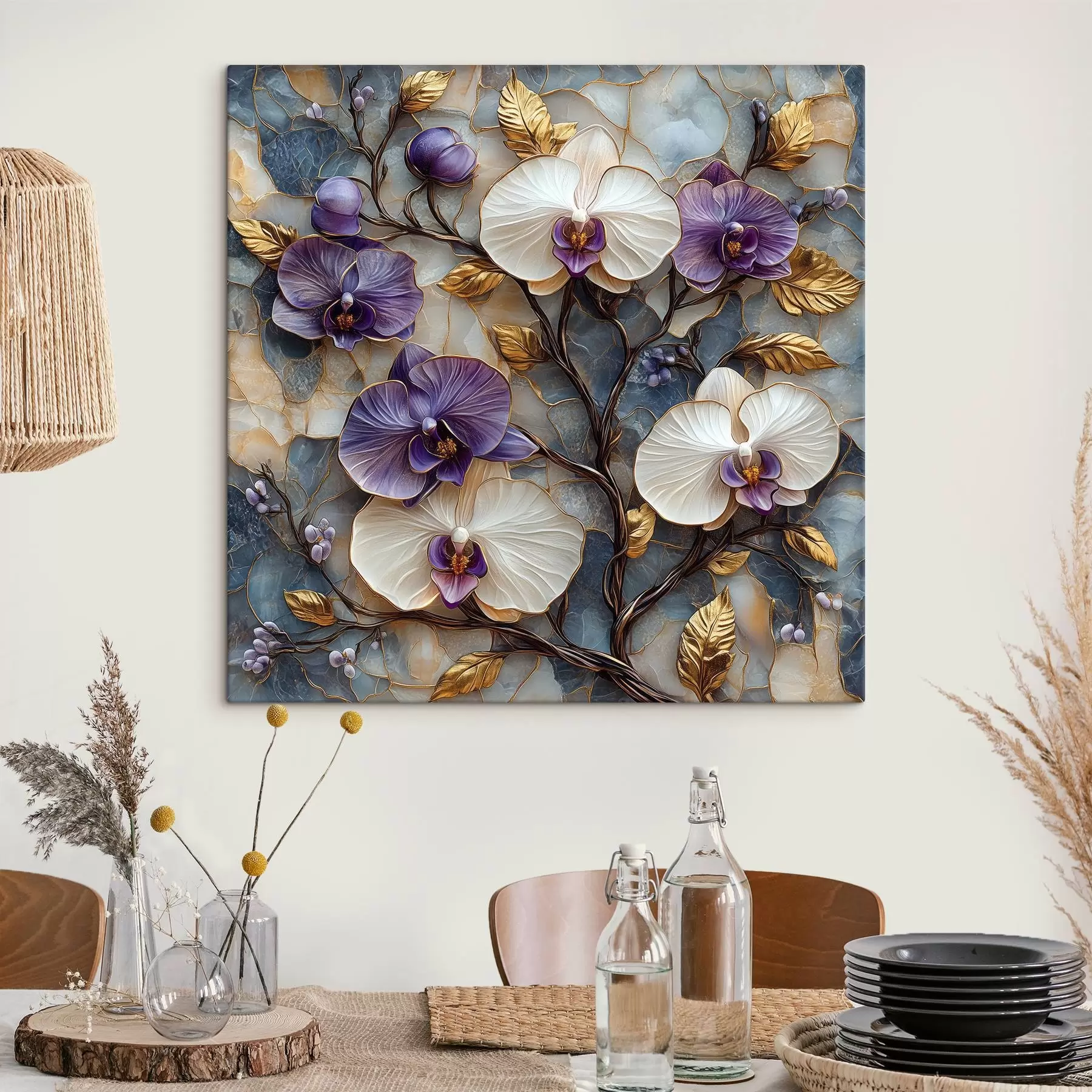 fotótapéta Elegáns orchideák fényűző márvány háttéren s41985