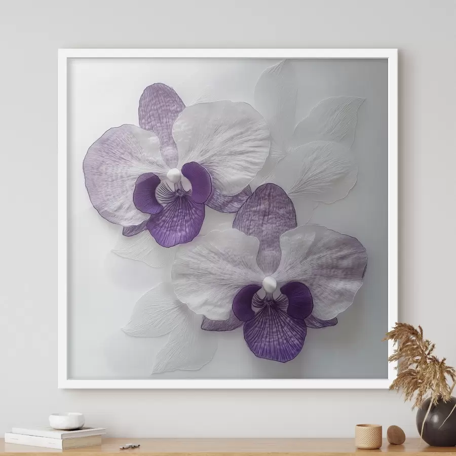 fotószőnyeg Elegáns lila orchideák finom textúrával f42043