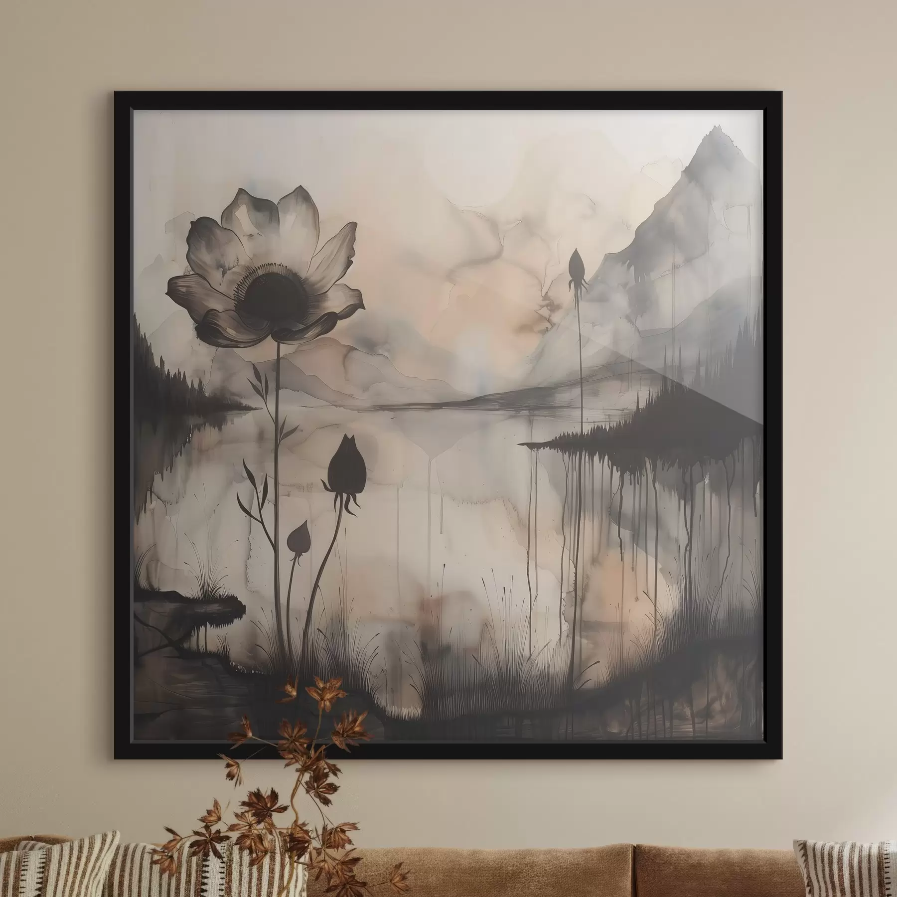 fotószőnyeg Kép egy virág és egy tó f38161