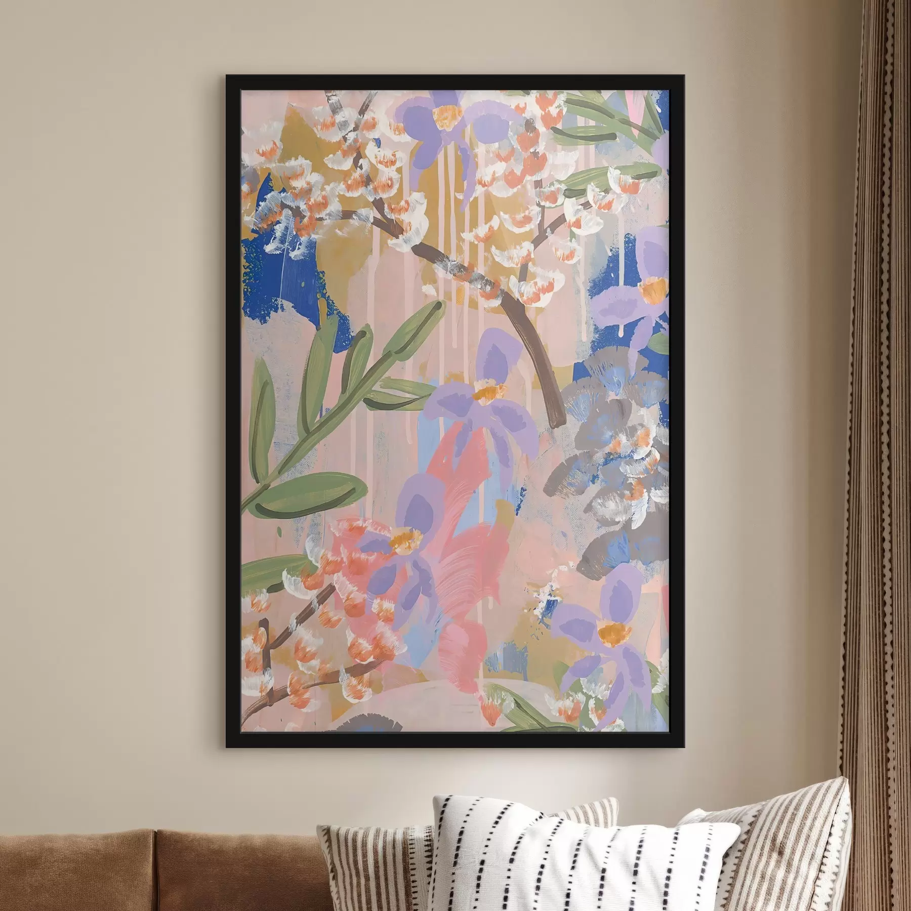 fotószőnyeg Virágok és levelek festménye f36626