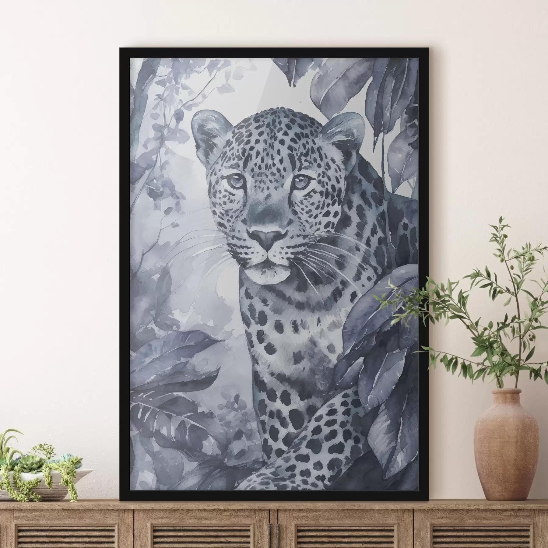 fotószőnyeg Akvarell egy leopárd f37340v1