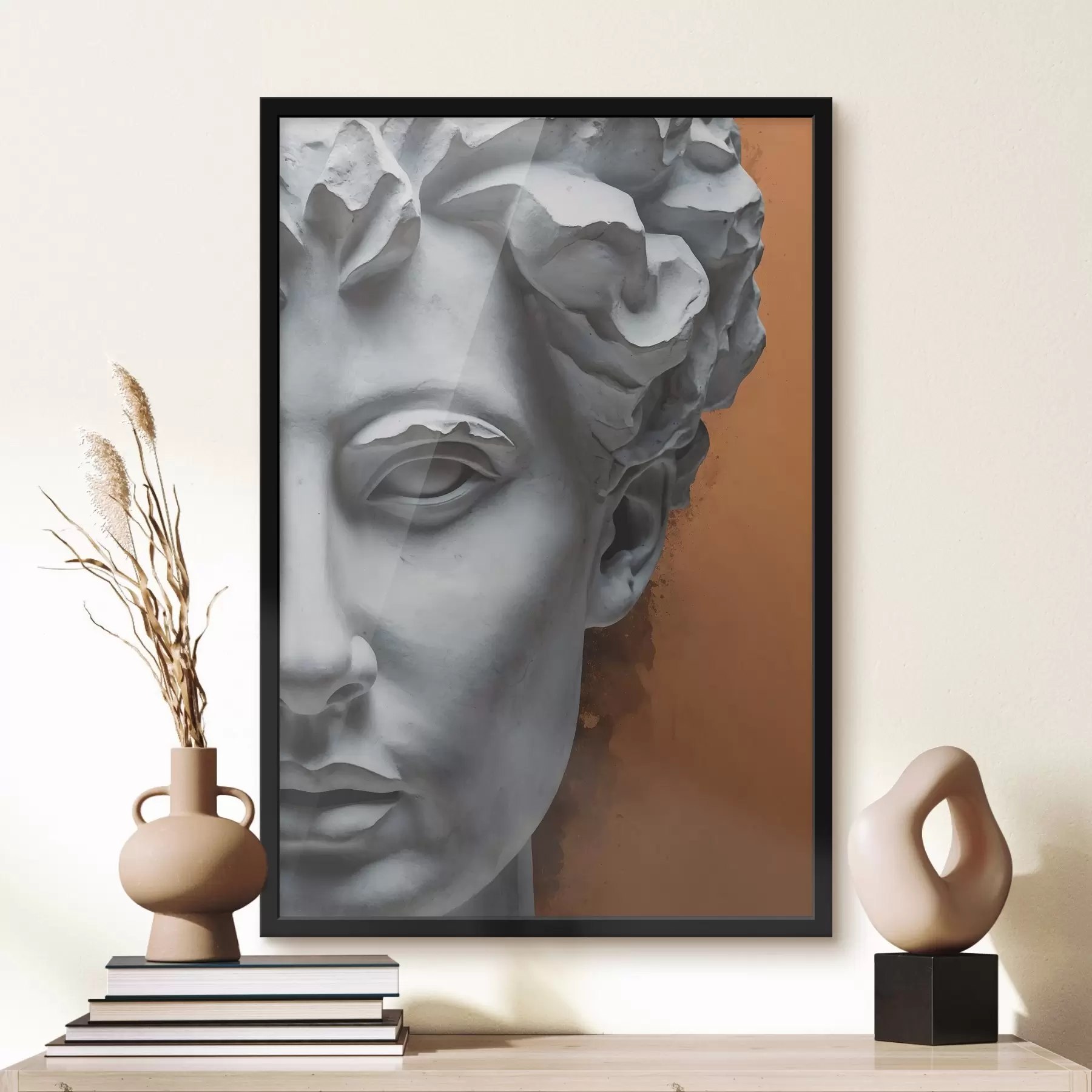 fotószőnyeg Egy szobor, amely egy férfi arcát ábrázolja f38433