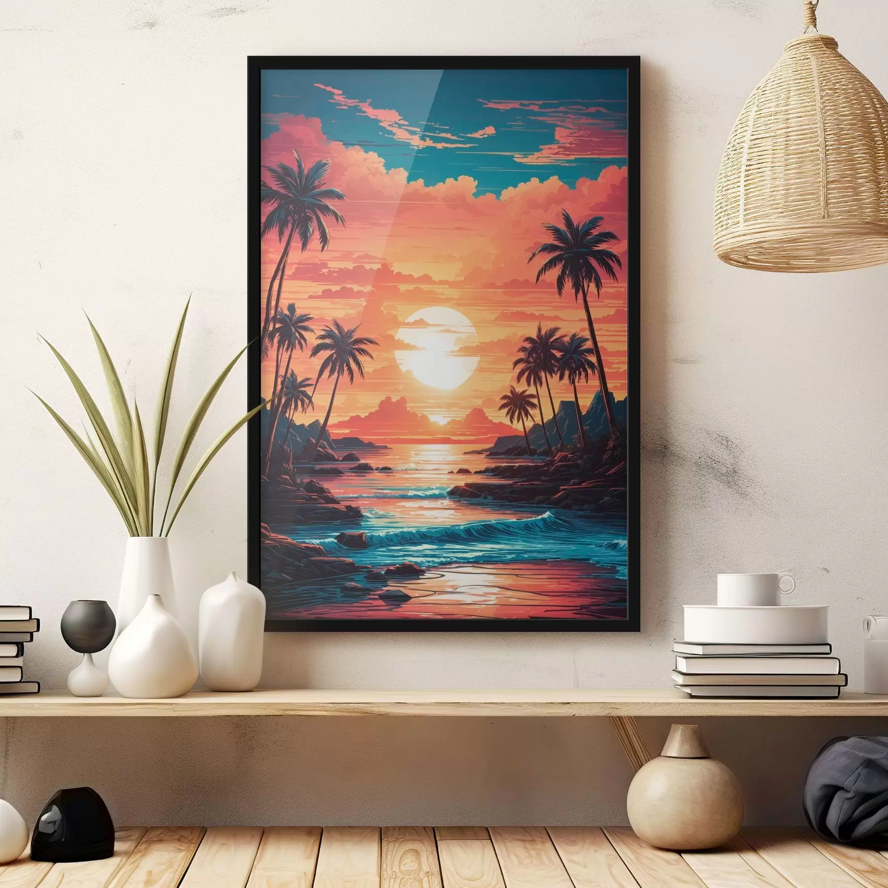 fotószőnyeg Naplemente a tengerparton f38599