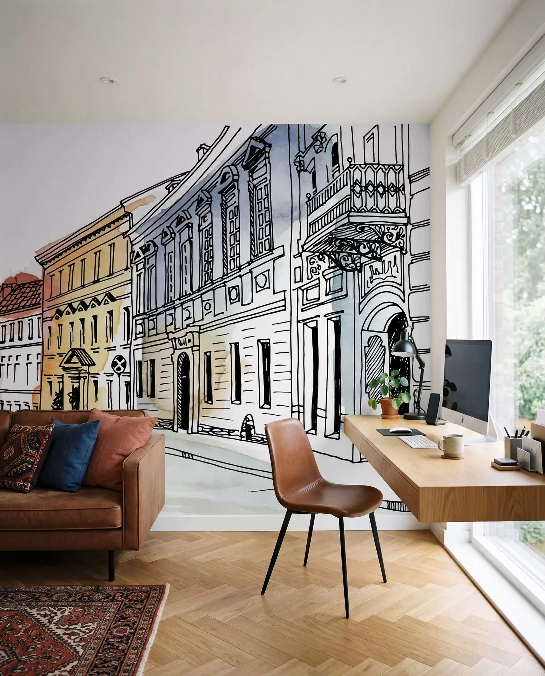 fotószőnyeg Óváros akvarellben u51062