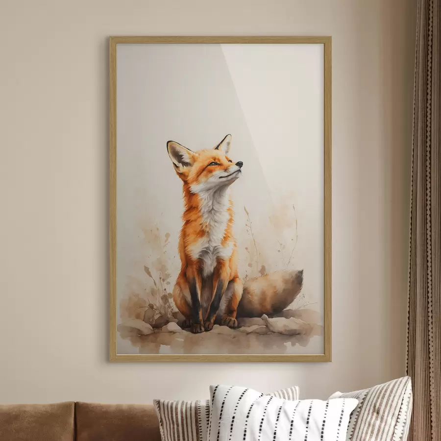 fotószőnyeg Róka bézs háttéren f41778