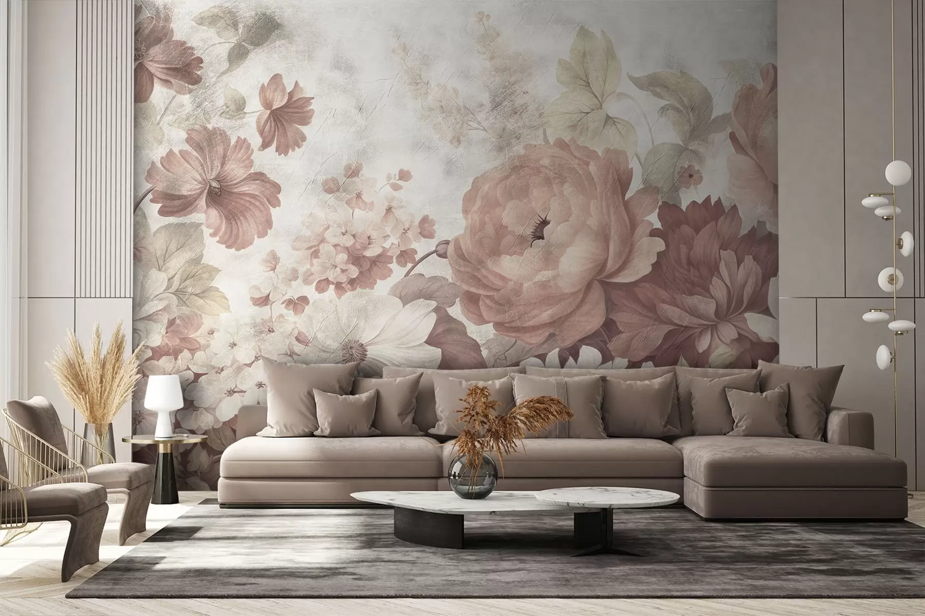 fotószőnyeg Nagy virágok idős háttéren w08516