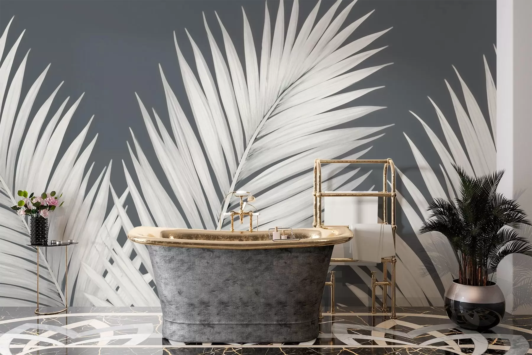 fotószőnyeg Pálmalevelek lombozatával w02569