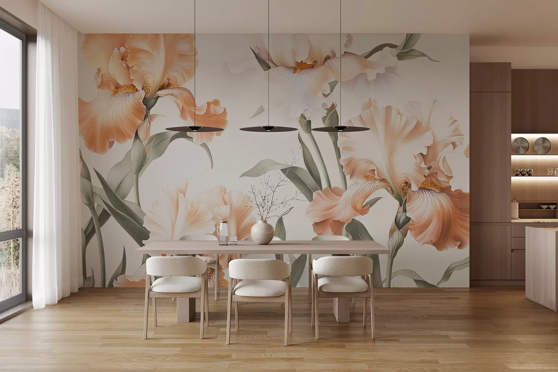 fotószőnyeg Íriszek pasztell színekben w08568