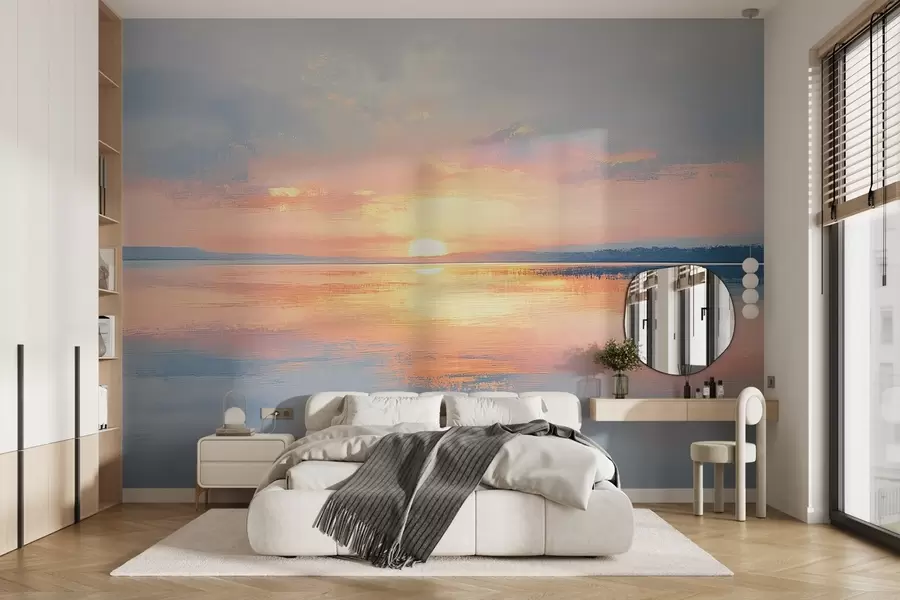 fotószőnyeg Naplemente a tengeri horizonton w08570