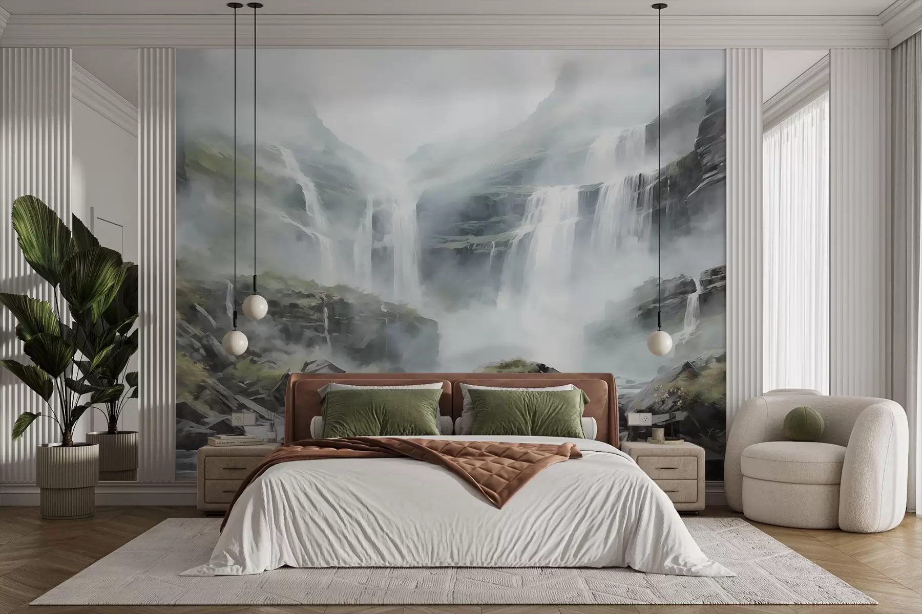 fotószőnyeg Vízesés a ködben w08572