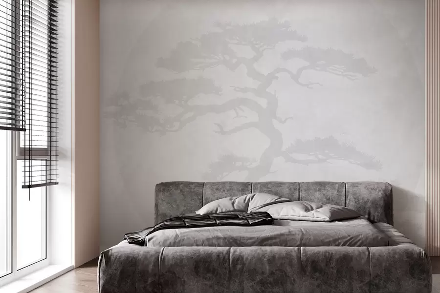 fotószőnyeg Japán bonsai fa és geometria grunge háttér w08554