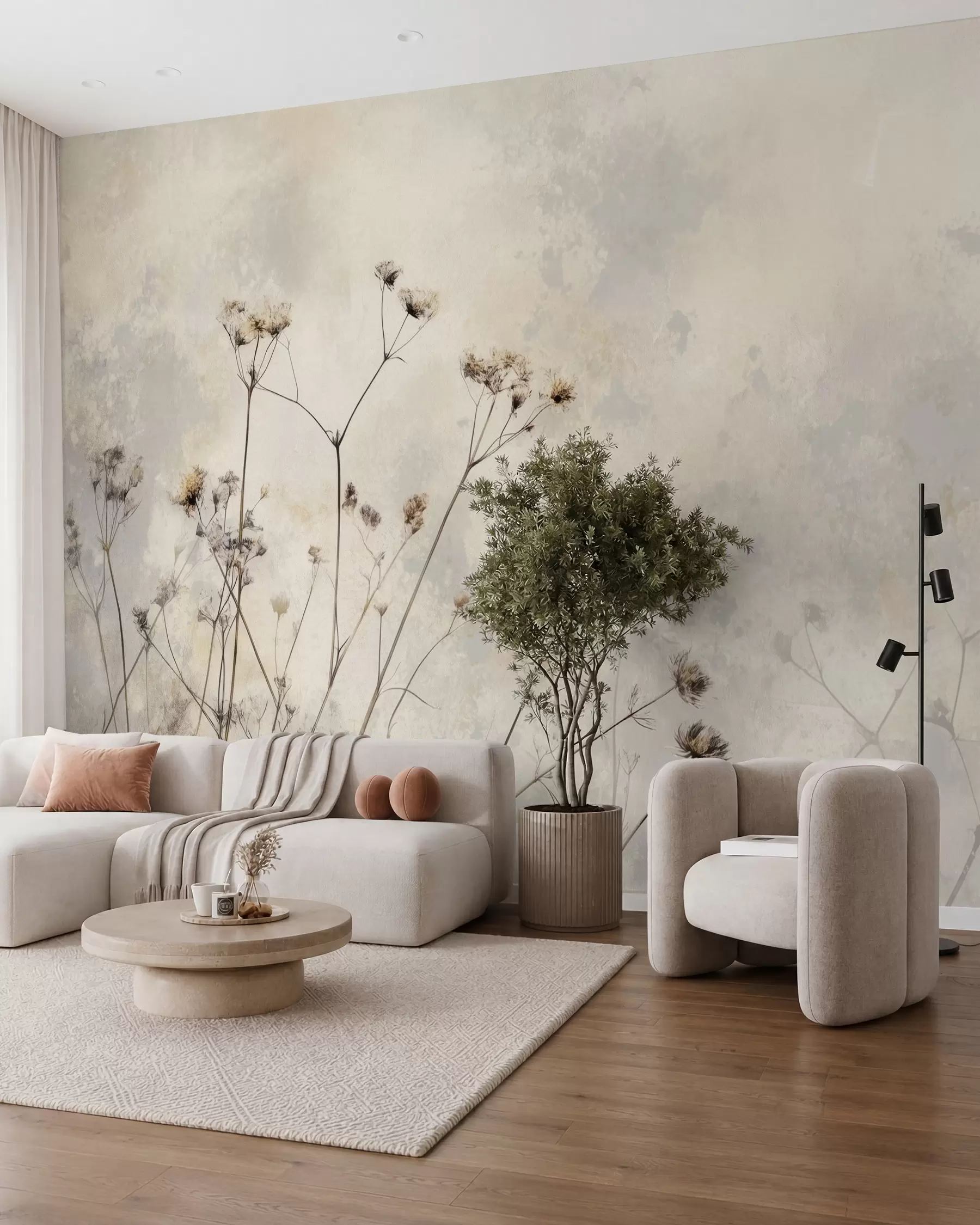 fotószőnyeg Homokszínű herbárium w02684