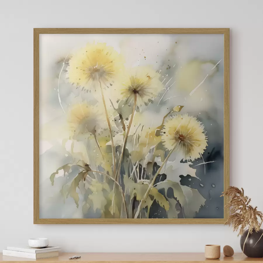 fotószőnyeg Pitypang utánzata elmosódott akvarell f42369
