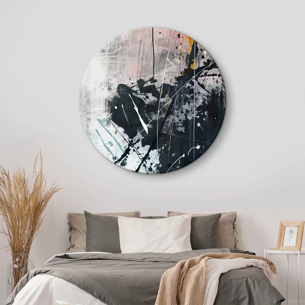 Kerek festmények Fekete-fehér kép r38133