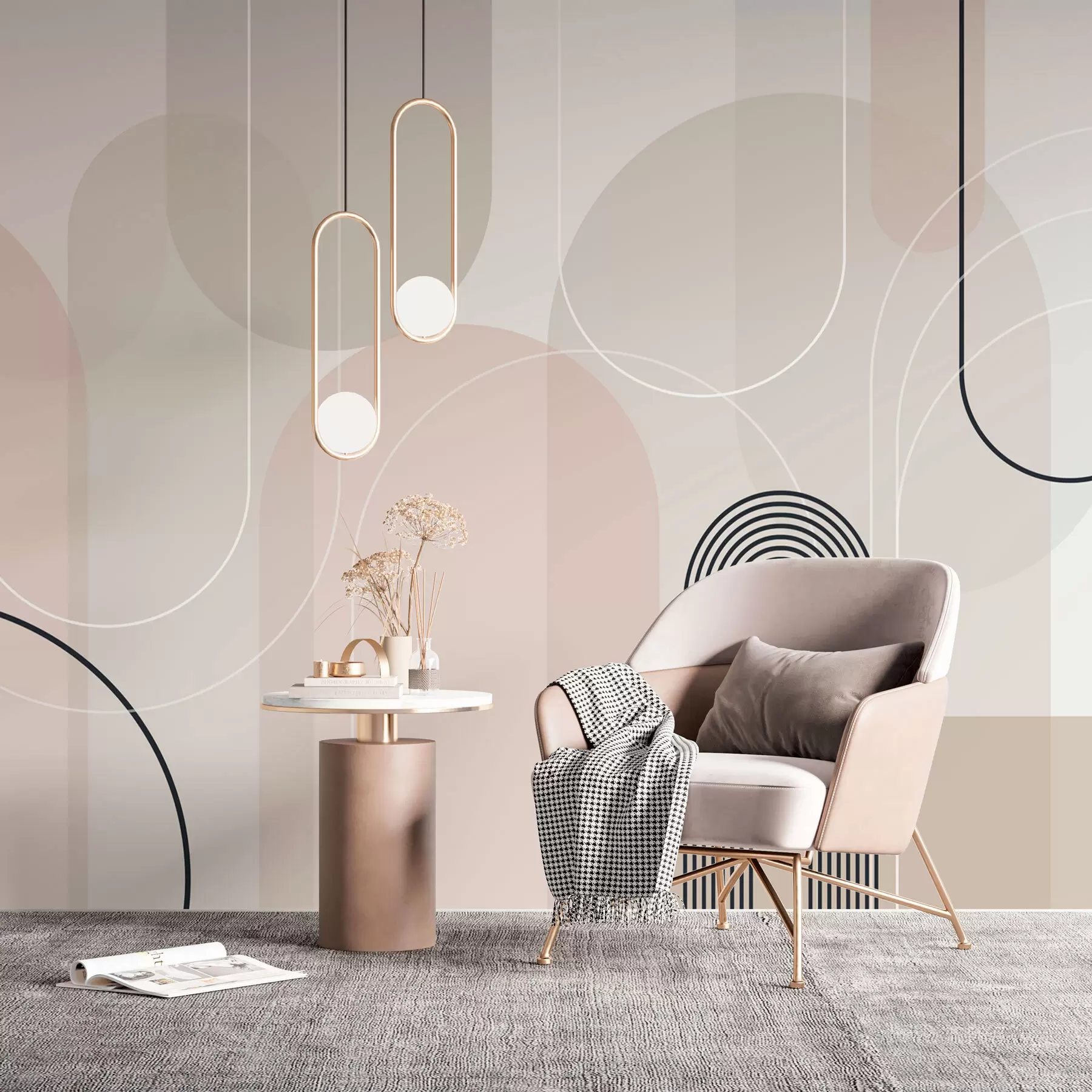fotószőnyeg Stílusos minimalista ívek w02826