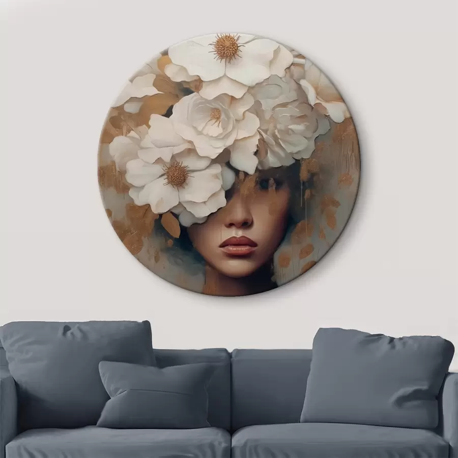 fotótapéta Portré fehér virágokkal r42664