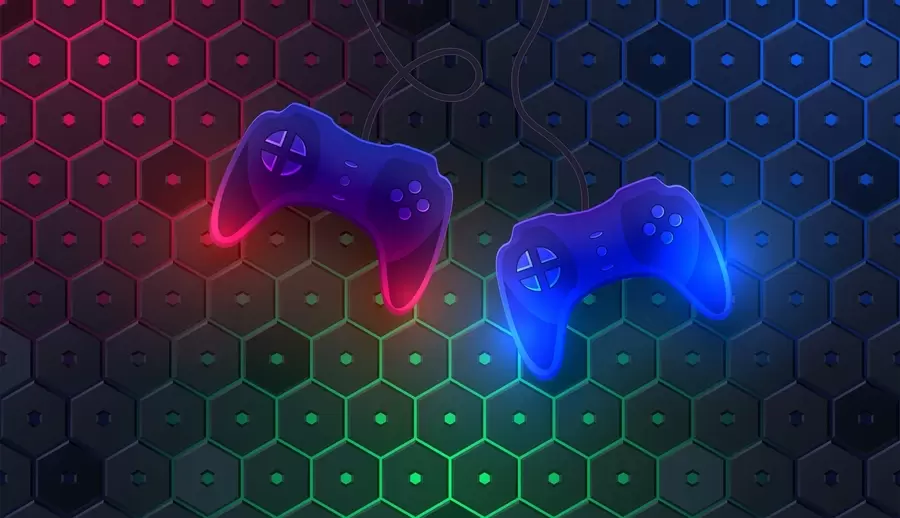 fotószőnyeg Játék háttérkép joystickokkal sötét színekben w02904