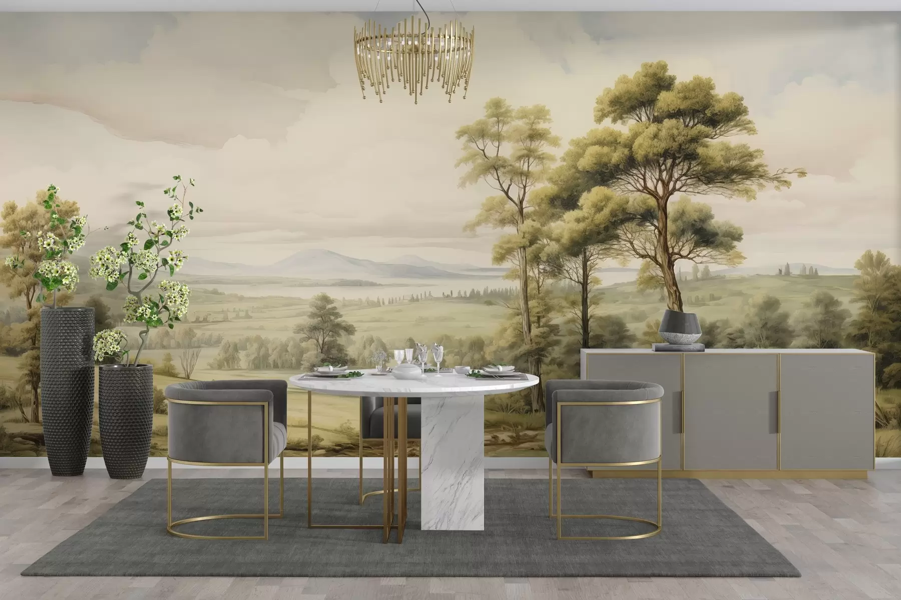 fotószőnyeg Modern akvarell tájkép w02978