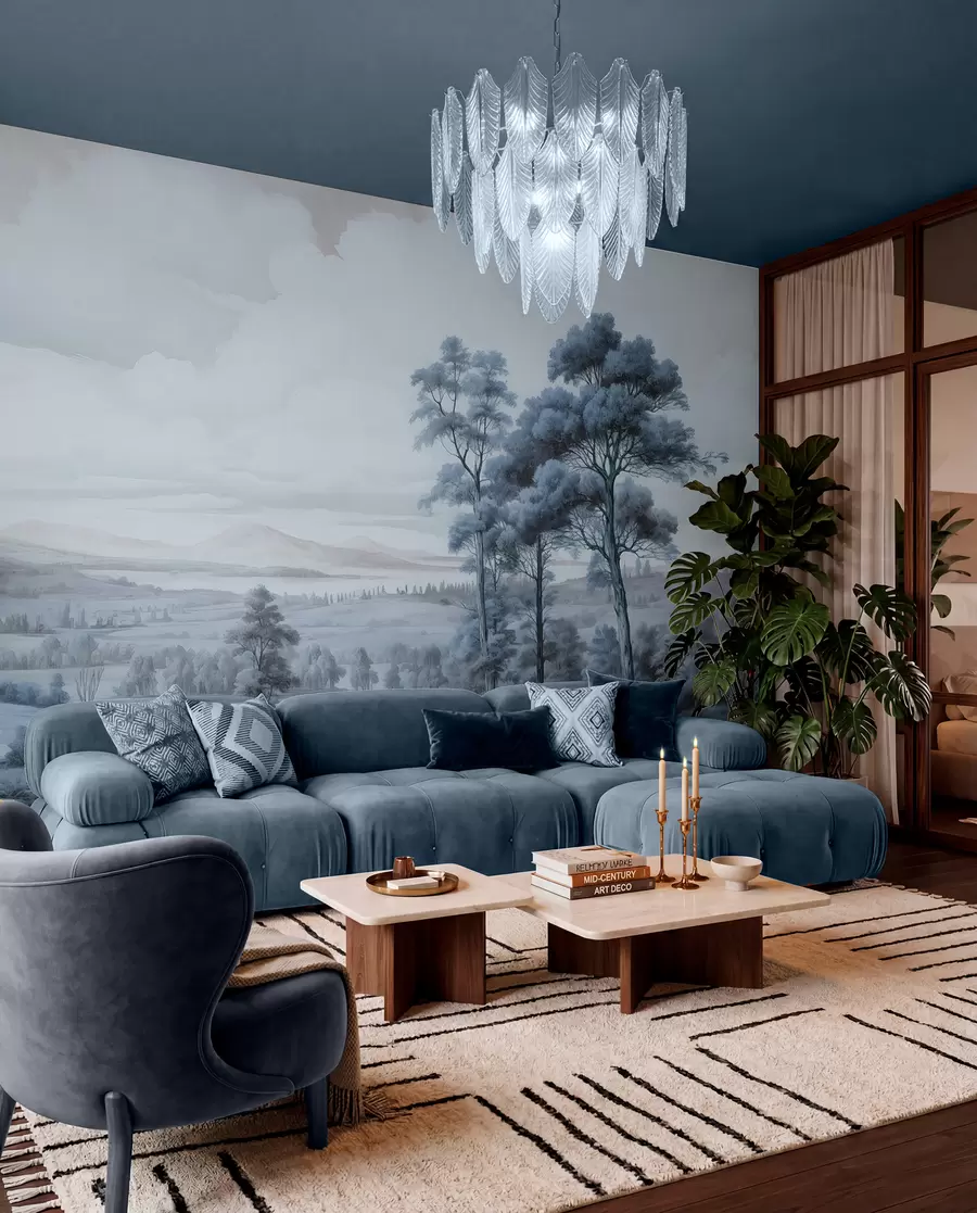 fotószőnyeg Modern akvarell tájkép w02978v1