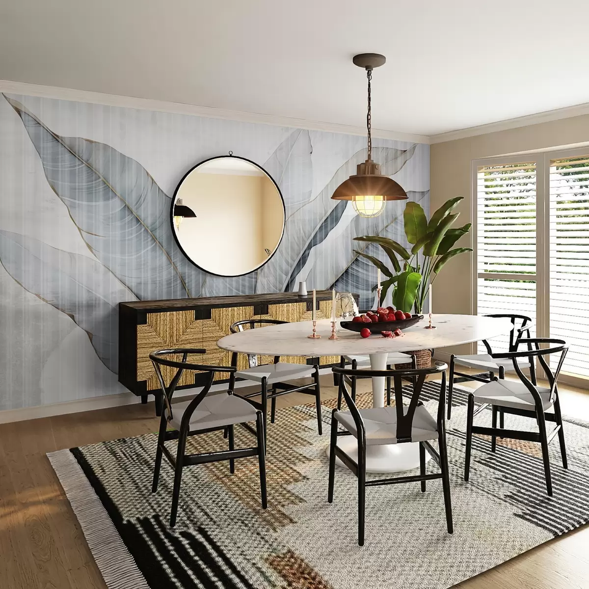 fotószőnyeg Nagy levelek a falon w02982