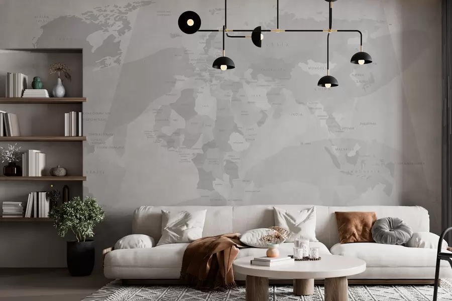 fotószőnyeg Világtérkép geometria bálnák w03007v1