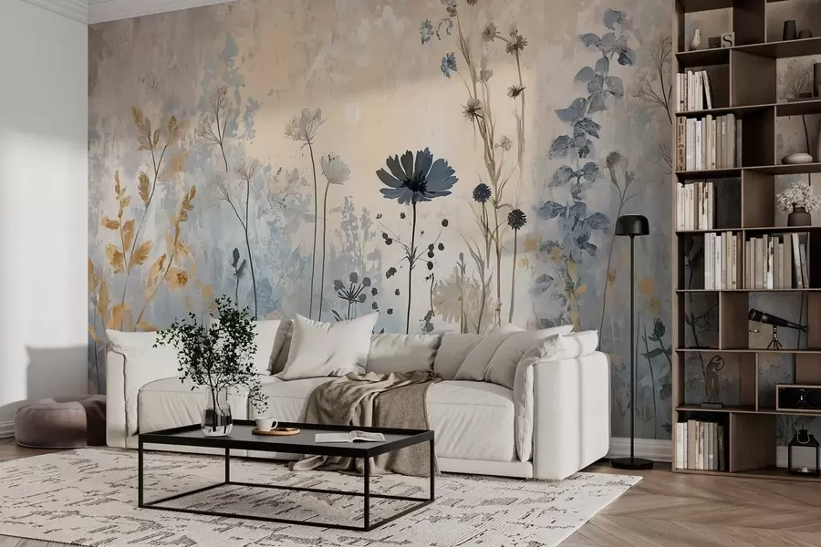 fotószőnyeg Vadvirágok absztrakt módon w03022