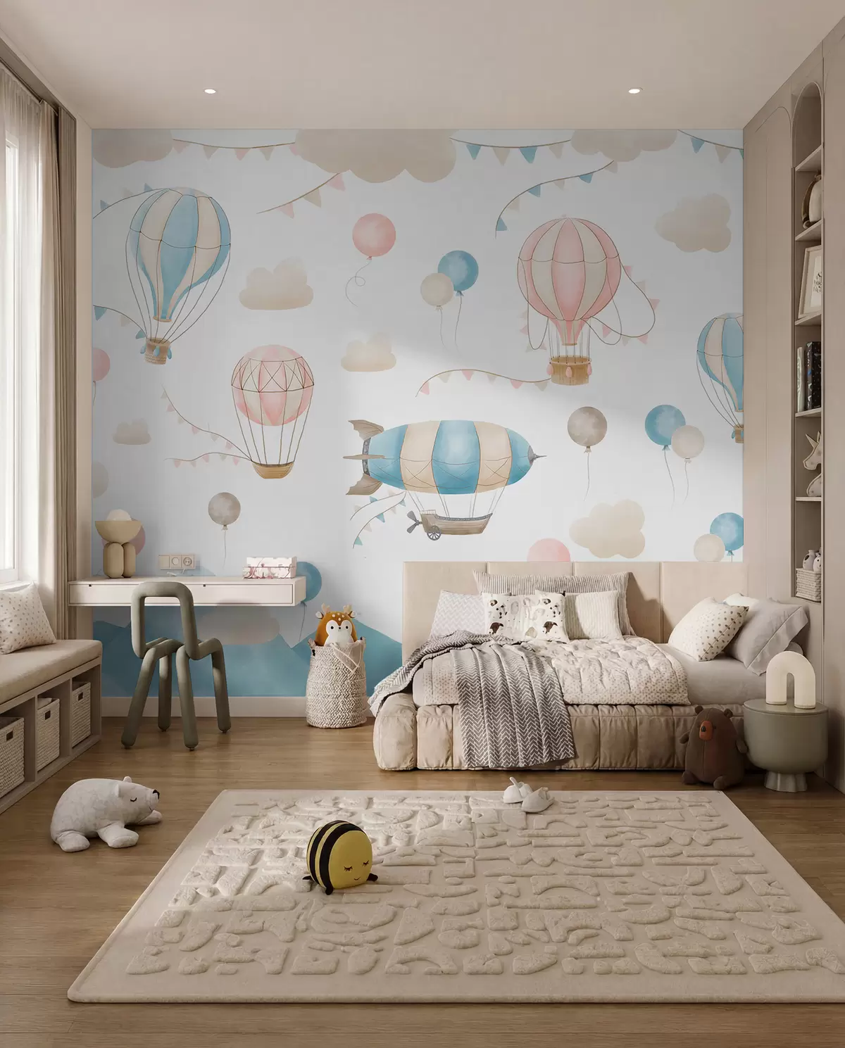 fotószőnyeg Gyermek akvarell design lufikkal w08765