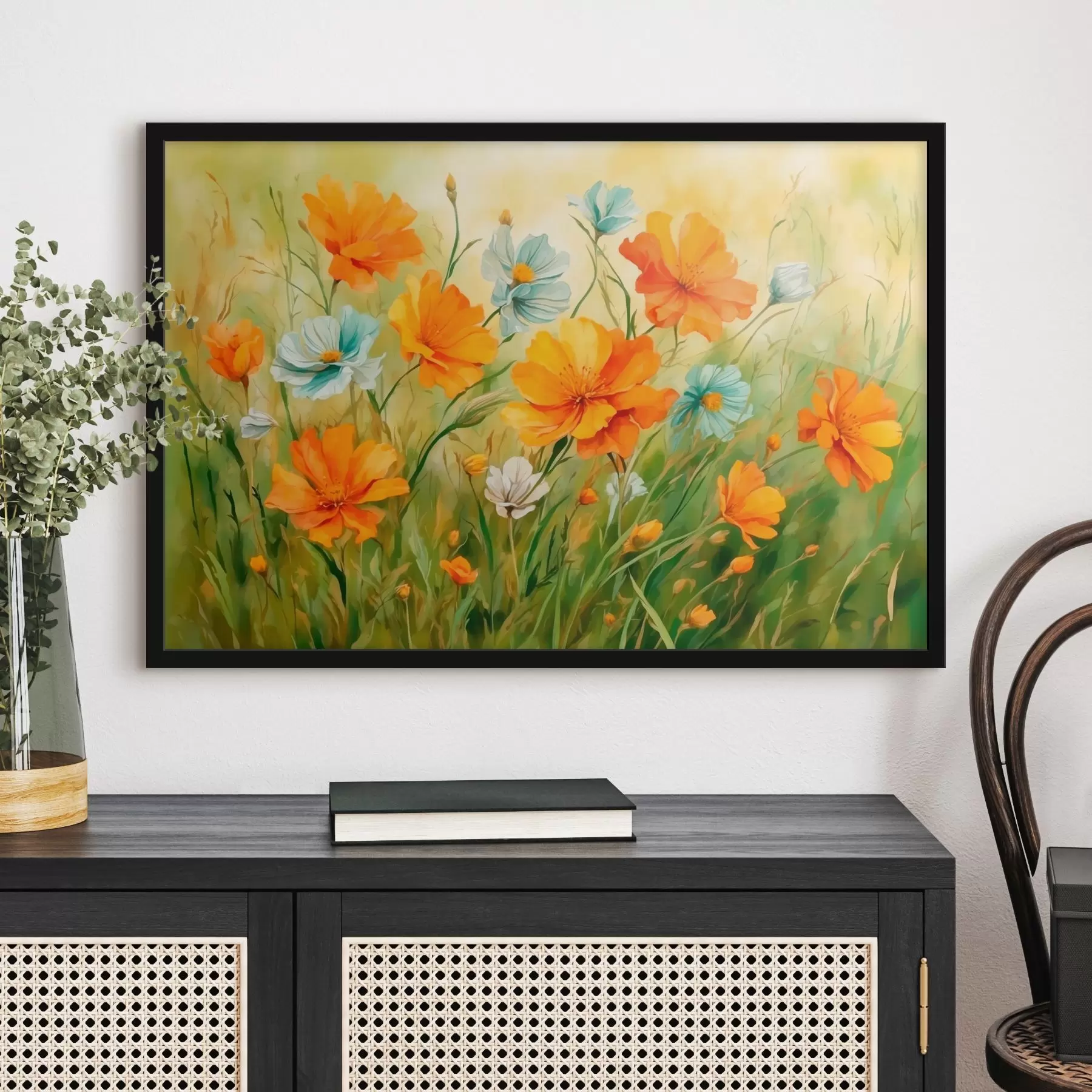 fotószőnyeg Mező virágok és növények akvarell festmény stílusban f42916