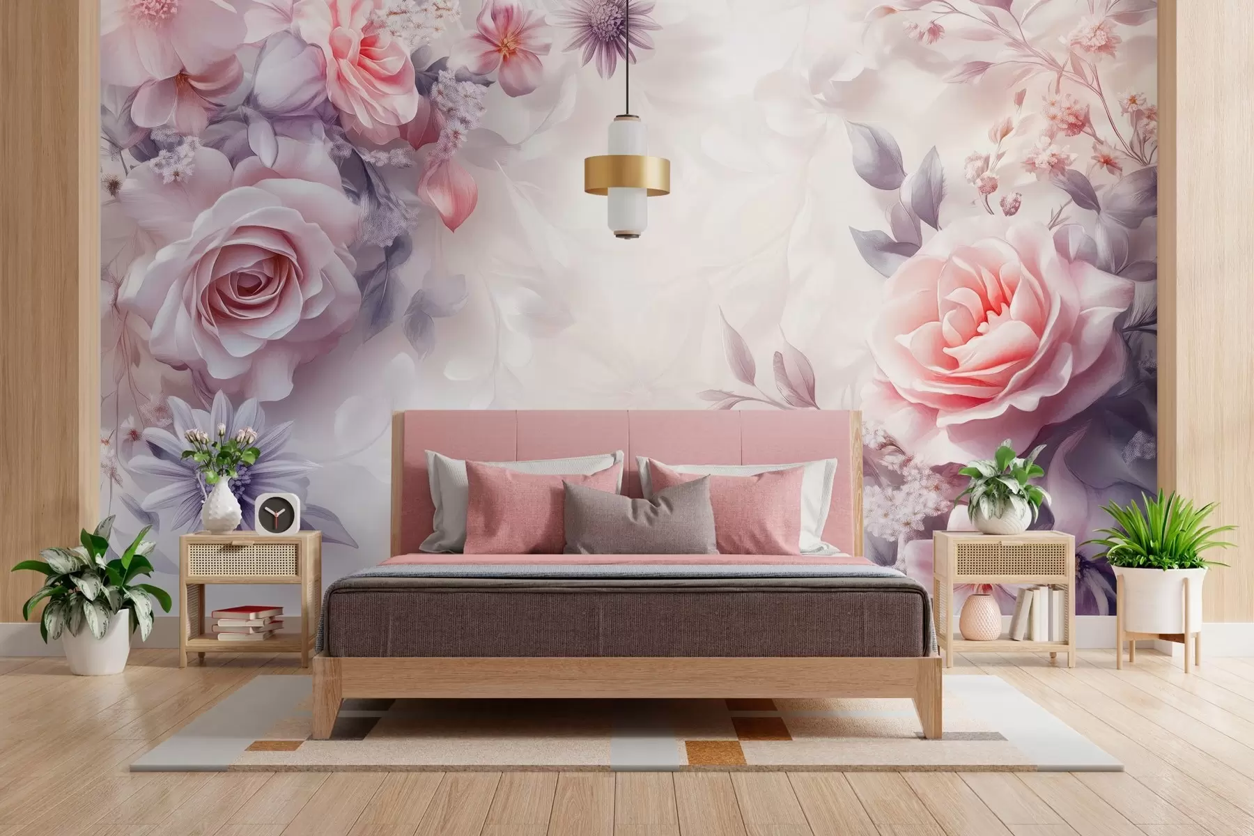 fotószőnyeg finom rózsák rózsaszín és gyöngyház színekben w03025