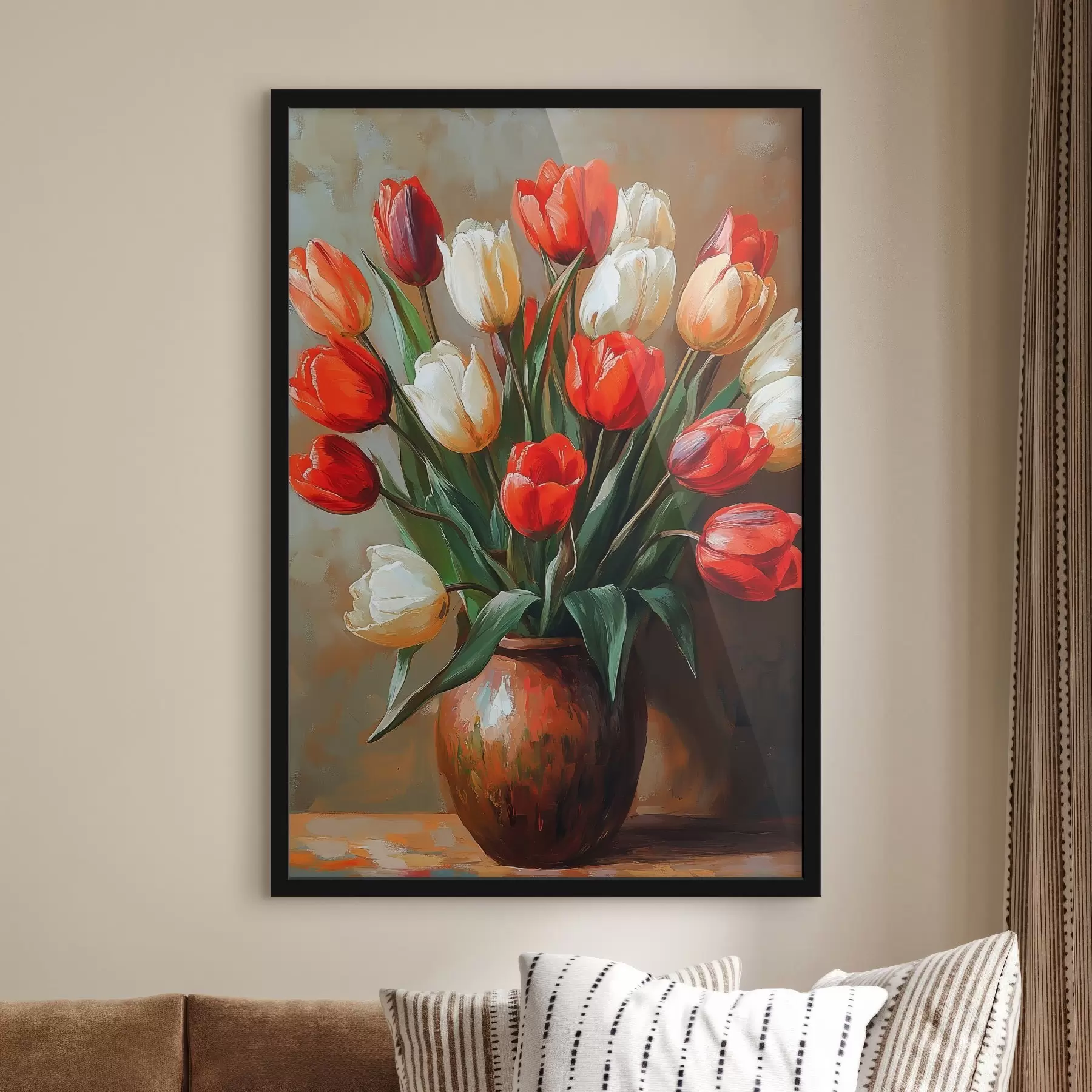 fotószőnyeg Csokor piros és fehér tulipán f42981