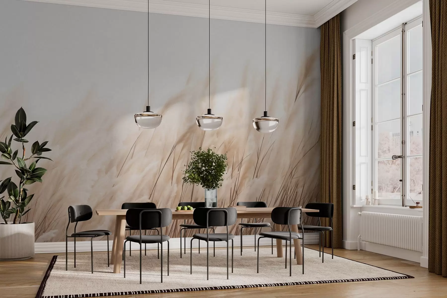 fotószőnyeg Tüskék pasztell bézs színben w03244