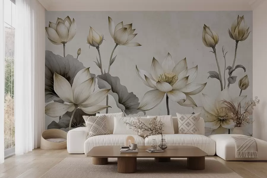 fotószőnyeg Festett lótuszok w03332